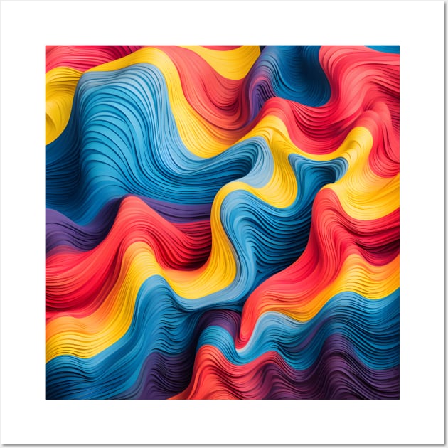 Vibrant Colorful Wave Lines Abstract Art Wall Art by AbstractGuy